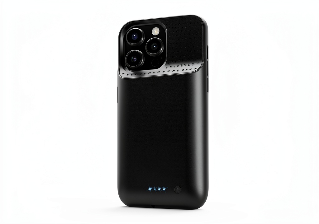 iPhone 15 Pro Max battery case with 8600mAh charging life