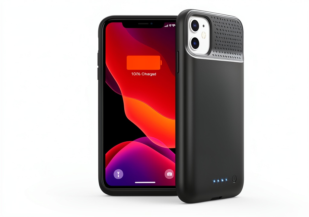 iPhone 11/XR battery case with wireless charging