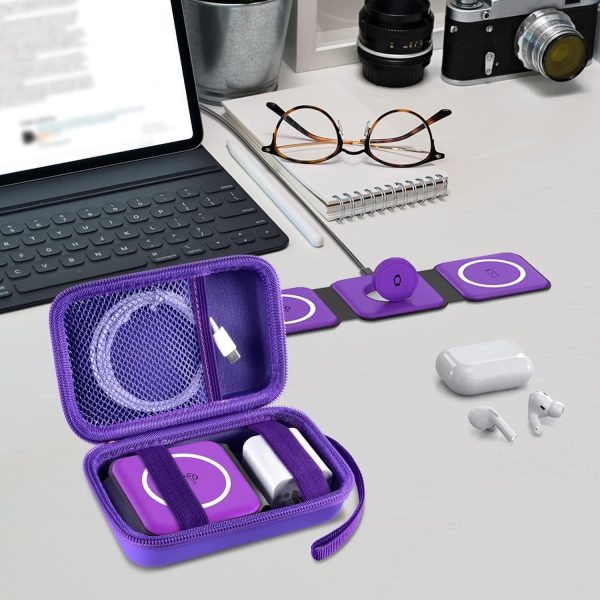 Ucomx Charger Case Purple Hard Travel Case-5