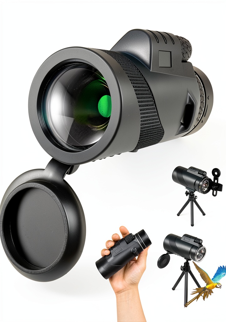 Aigomc monocular mounted on a tripod during a wildlife hike