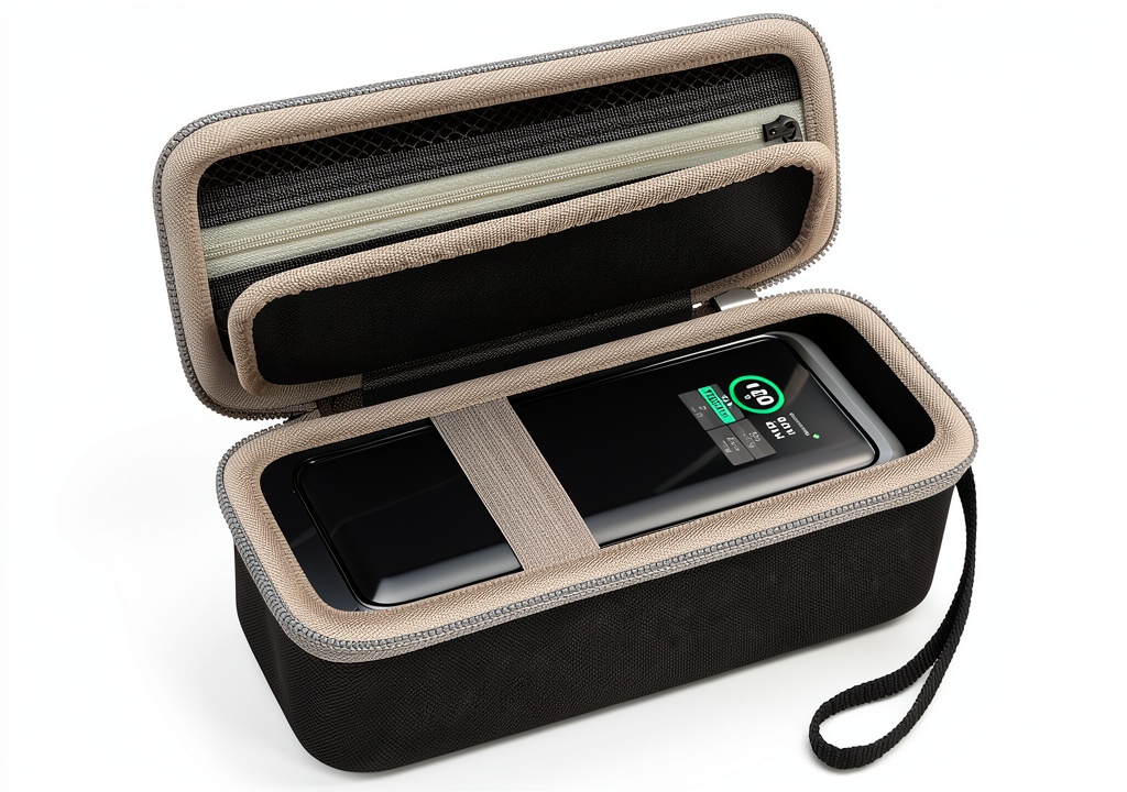 Grapsa case being placed in a backpack for travel