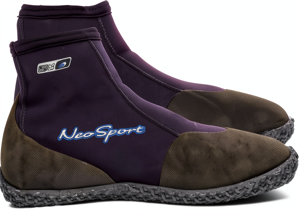 Neoprene diving boots in action