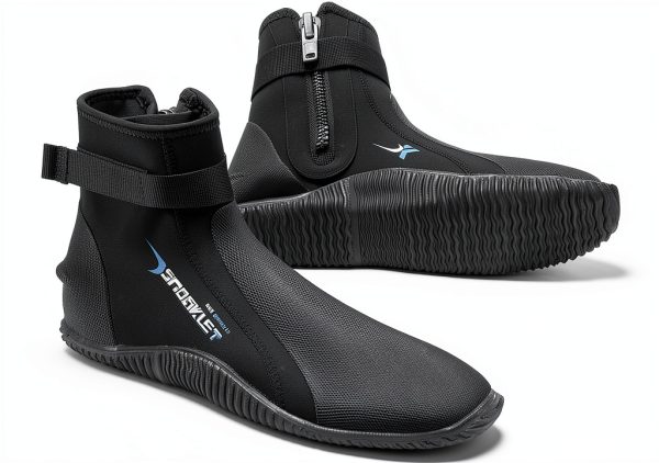 Jsnorklet Diving Boots Black Neoprene Anti‑Slip Sole Size 6W/5M-3