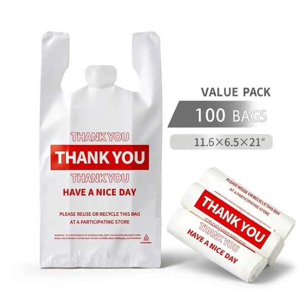 Thank You Plastic Shopping Bag TGEONIX HDPE 13 Micron 11.5x6.5x21-1