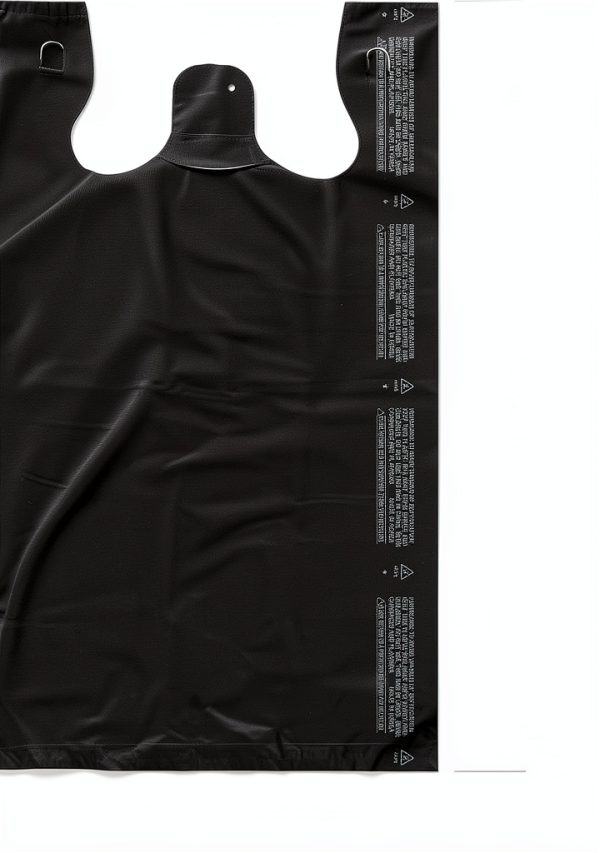 PLABAG Black T-Shirt Bag 12x7x22in High Density PE 400 Pack-1