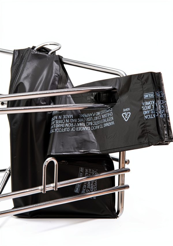 PLABAG Black T-Shirt Bag 12x7x22in High Density PE 400 Pack-3