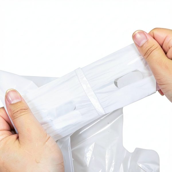 SheerDelight Plastic Bags, 300 Count Thank You Bags, Plastic Bags With Handles For Shopping, Grocery, Plastic Bag For Small Business (11"x 6"x 21"), Recyclable T Shirt Bags, White Plastic Bag-3