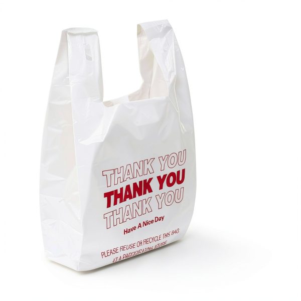 SheerDelight Plastic Bags, 300 Count Thank You Bags, Plastic Bags With Handles For Shopping, Grocery, Plastic Bag For Small Business (11"x 6"x 21"), Recyclable T Shirt Bags, White Plastic Bag-1